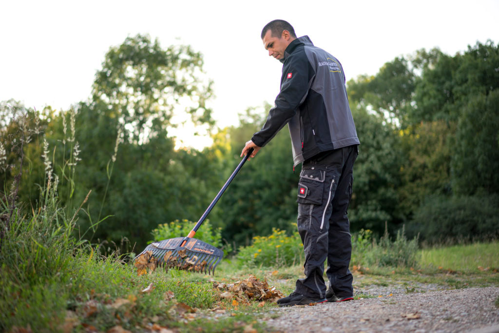 Gartenservice, Laub Harken